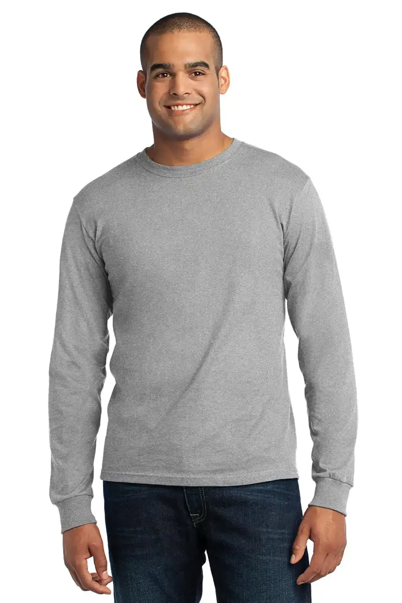 DISCONTINUED Port & Company® - Long Sleeve All-American Tee. USA100LS - additional view 2