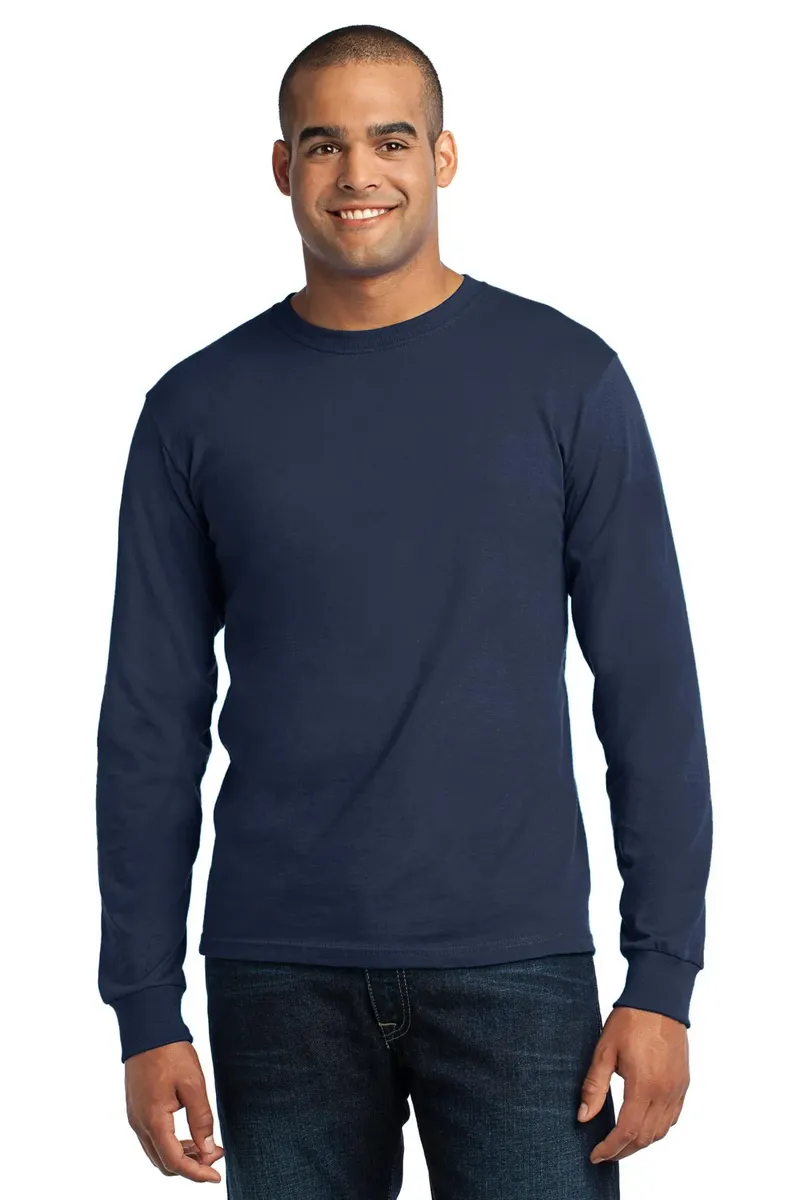 DISCONTINUED Port & Company® - Long Sleeve All-American Tee. USA100LS - additional view 1