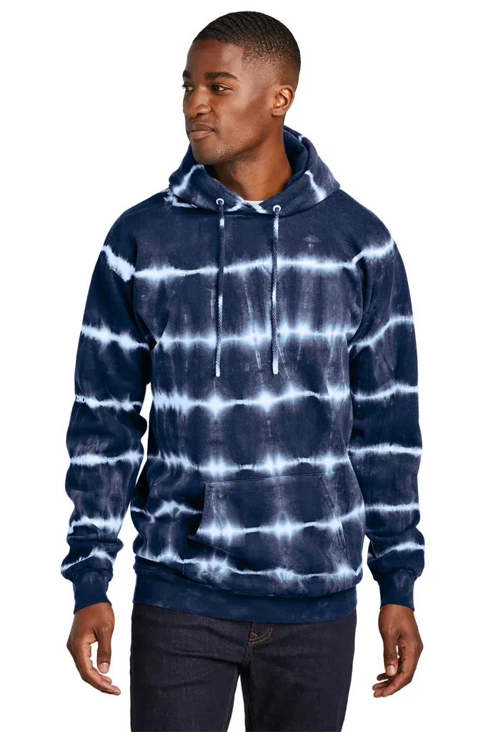 Port & Co Allover Stripe Tie-Dye Fleece PC143 - additional view 2