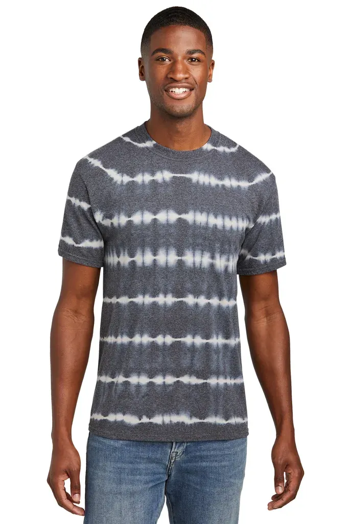 Port & Co Allover Stripe Tie-Dye Tee PC142 - additional view 4