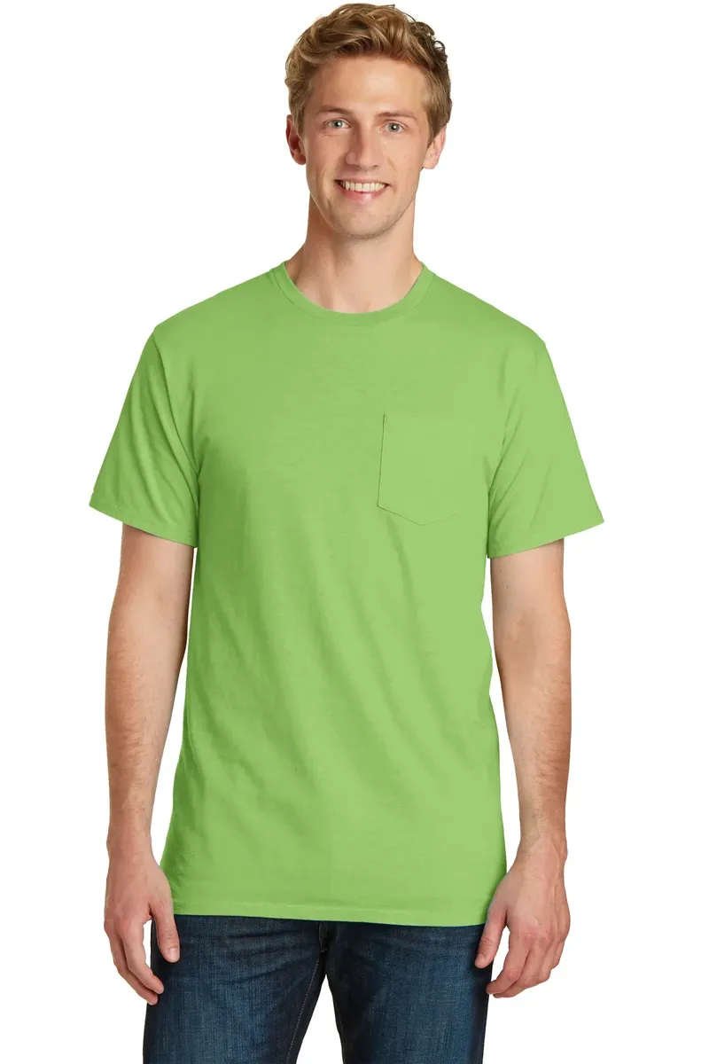 Port & Co Beach Wash® Garment-Dyed Pocket Tee.  PC099P - additional view 3