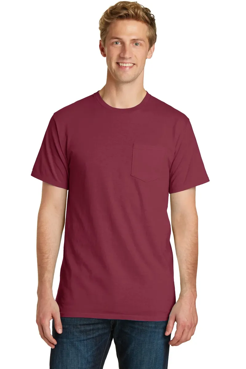 Port & Co Beach Wash® Garment-Dyed Pocket Tee.  PC099P - additional view 8