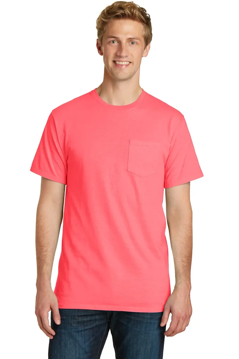 Port & Co Beach Wash® Garment-Dyed Pocket Tee.  PC099P - additional view 2