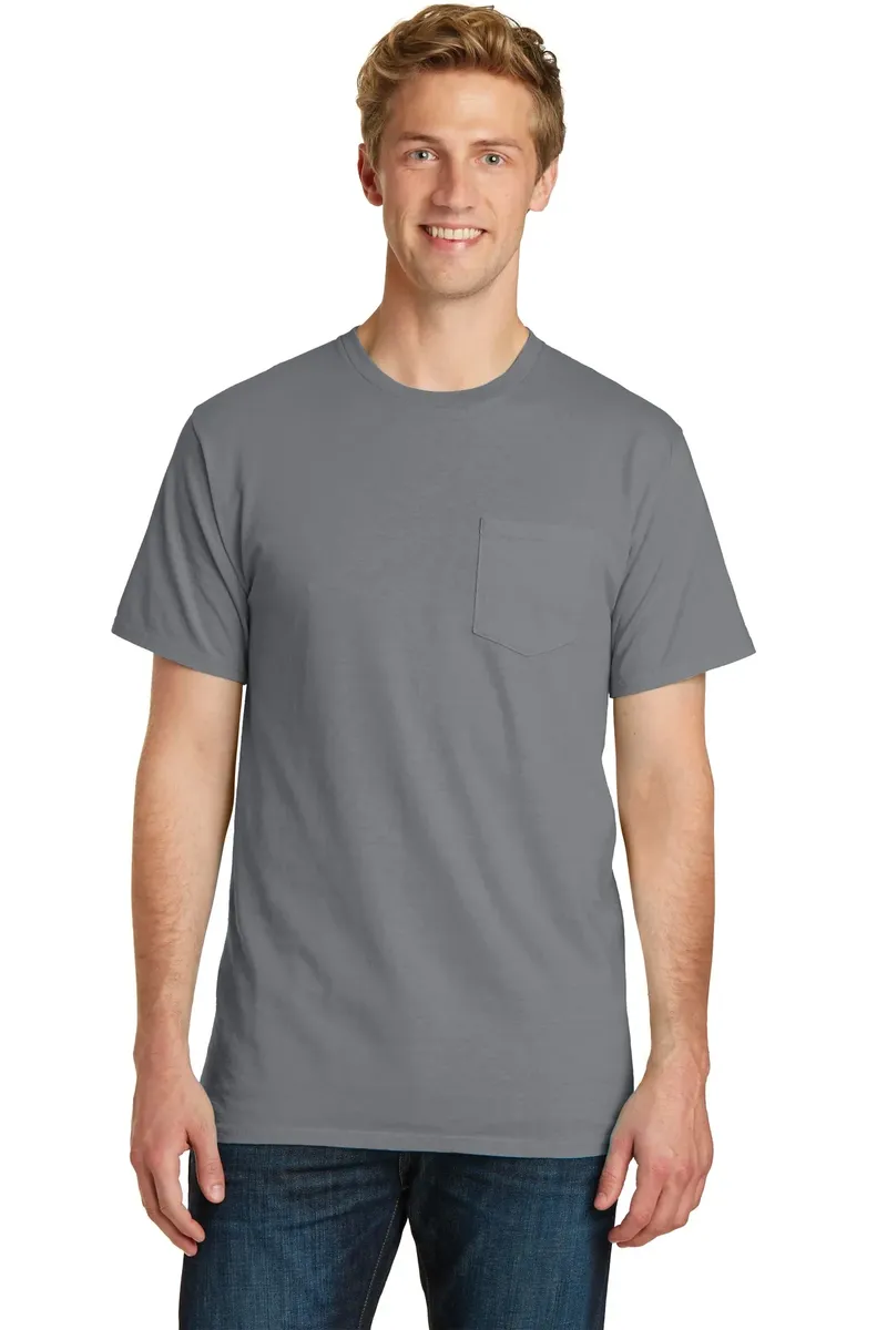 Port & Co Beach Wash® Garment-Dyed Pocket Tee.  PC099P - additional view 7