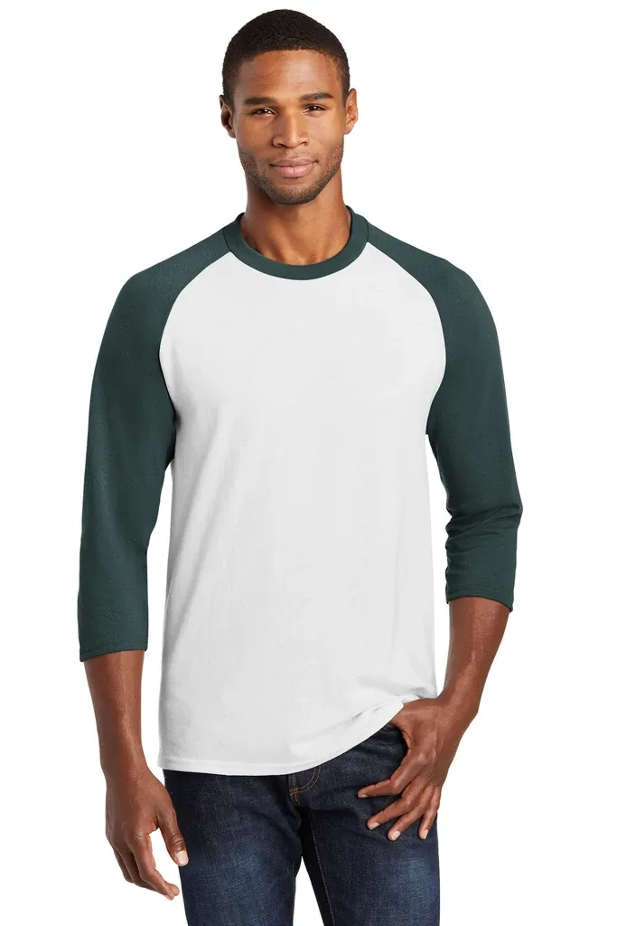 Port & Co Core Blend 3/4-Sleeve Raglan Tee. PC55RS