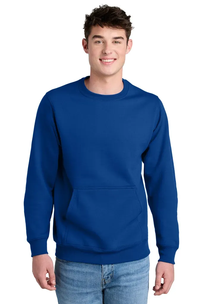 Port & Co Core Fleece Crewneck Pocket Sweatshirt PC78PKT - additional view 2