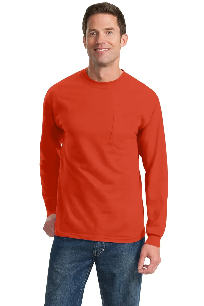 Port & Co Long Sleeve Essential Pocket Tee.  PC61LSP - additional view 4