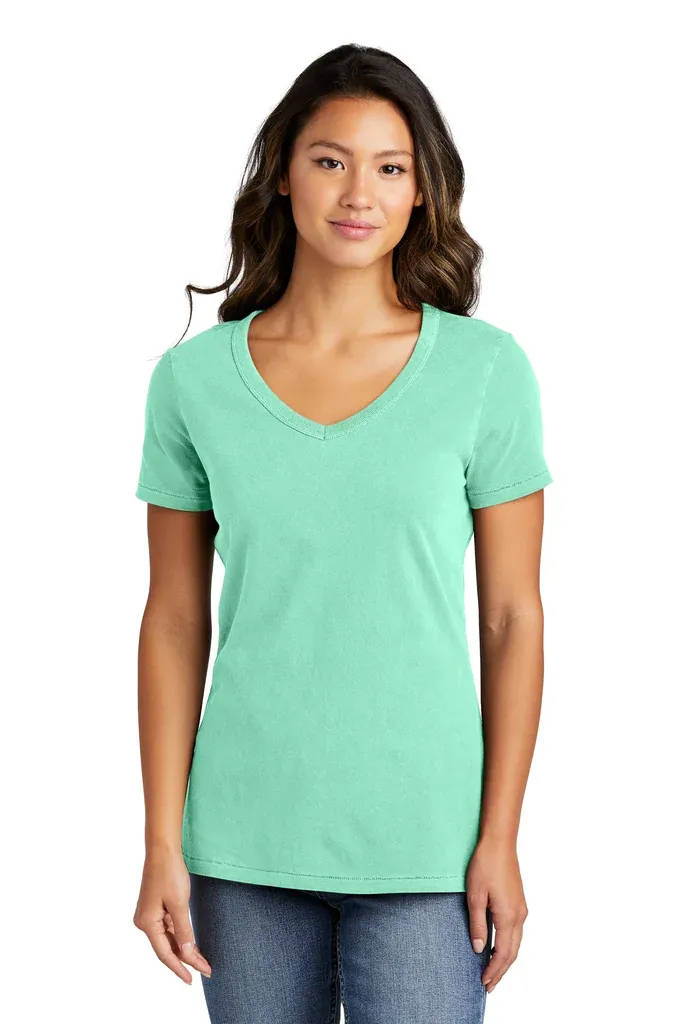 Port & Co Women's Beach Wash® Garment-Dyed V-Neck Tee LPC099V - additional view 2