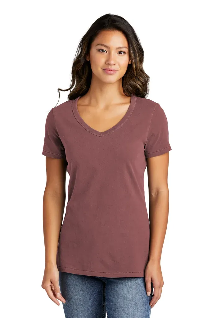 Port & Co Women's Beach Wash® Garment-Dyed V-Neck Tee LPC099V - additional view 8