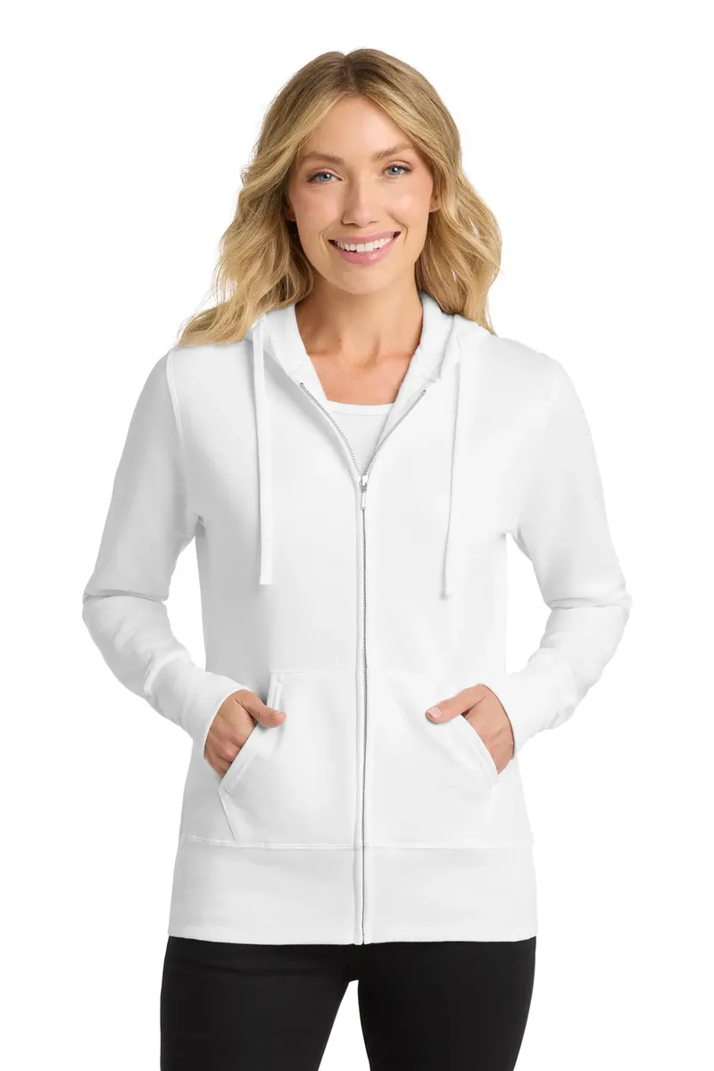 Port & Co Women's Core Fleece Full-Zip Hooded Sweatshirt. LPC78ZH