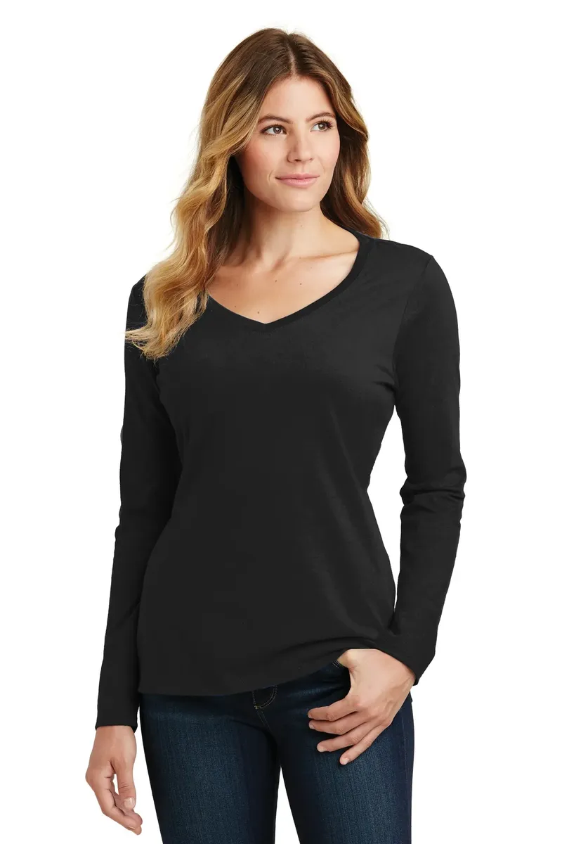 Port & Co Women's Long Sleeve Fan Favorite V-Neck Tee. LPC450VLS - additional view 4