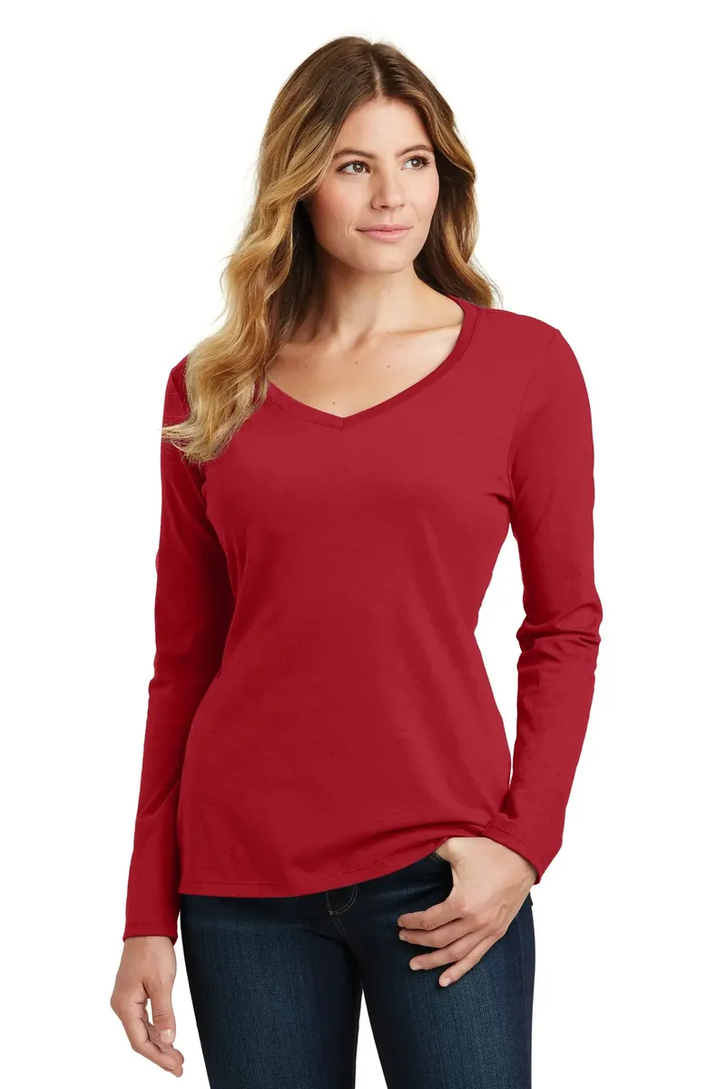 Port & Co Women's Long Sleeve Fan Favorite V-Neck Tee. LPC450VLS - additional view 9