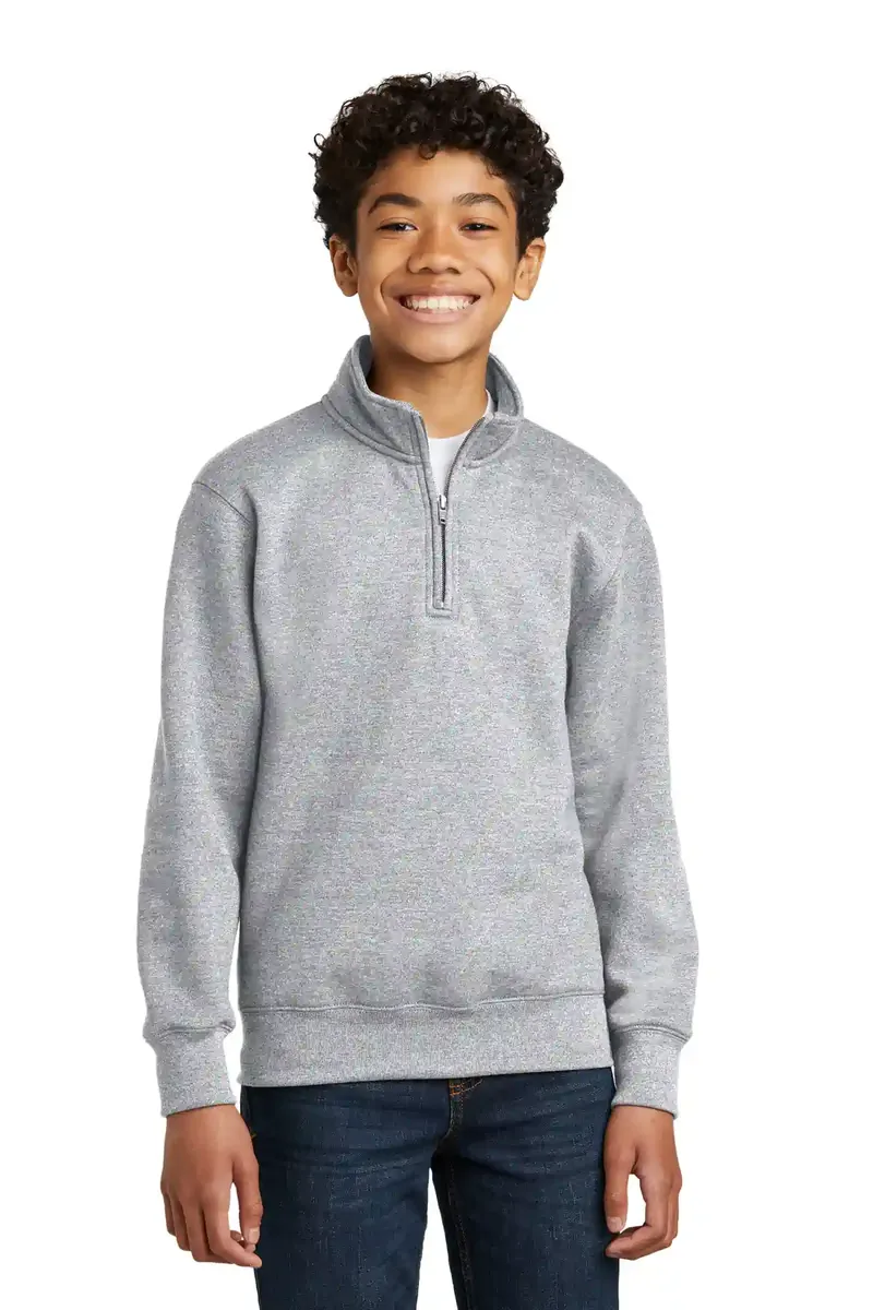 Port & Co Youth Core Fleece 1/4-Zip Pullover Sweatshirt PC78YQ - additional view 2