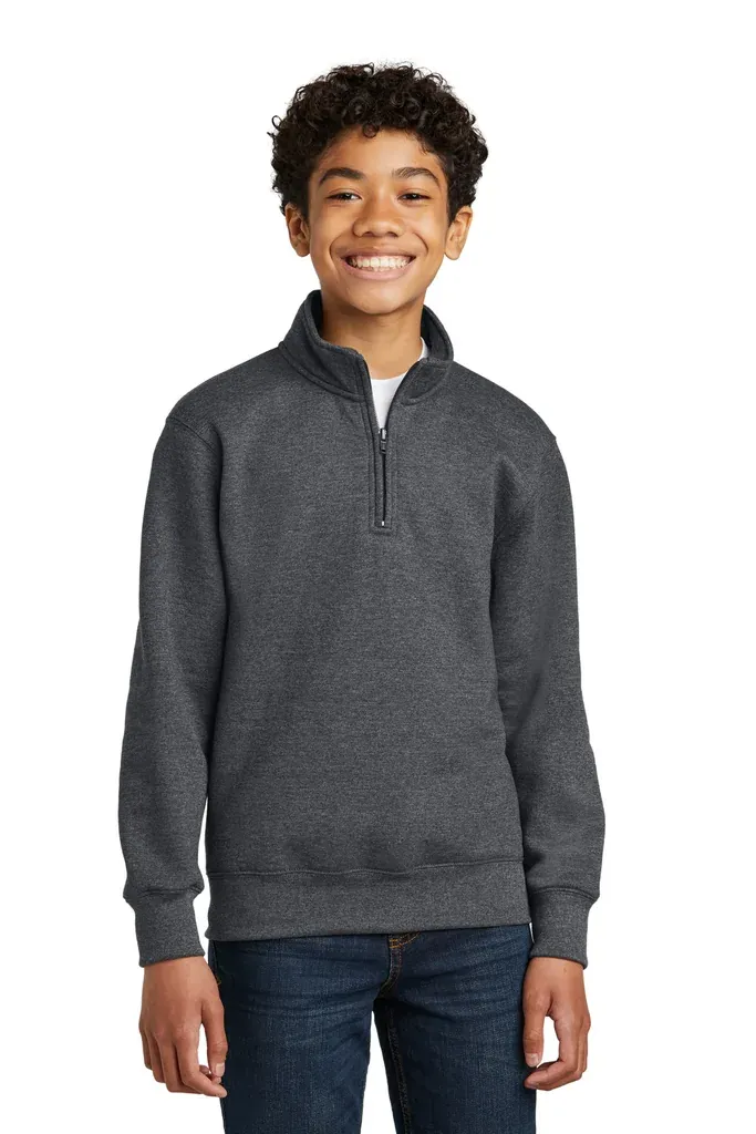 Port & Co Youth Core Fleece 1/4-Zip Pullover Sweatshirt PC78YQ - additional view 3