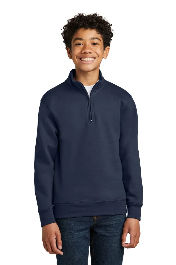 Port & Co Youth Core Fleece 1/4-Zip Pullover Sweatshirt PC78YQ - additional view 4