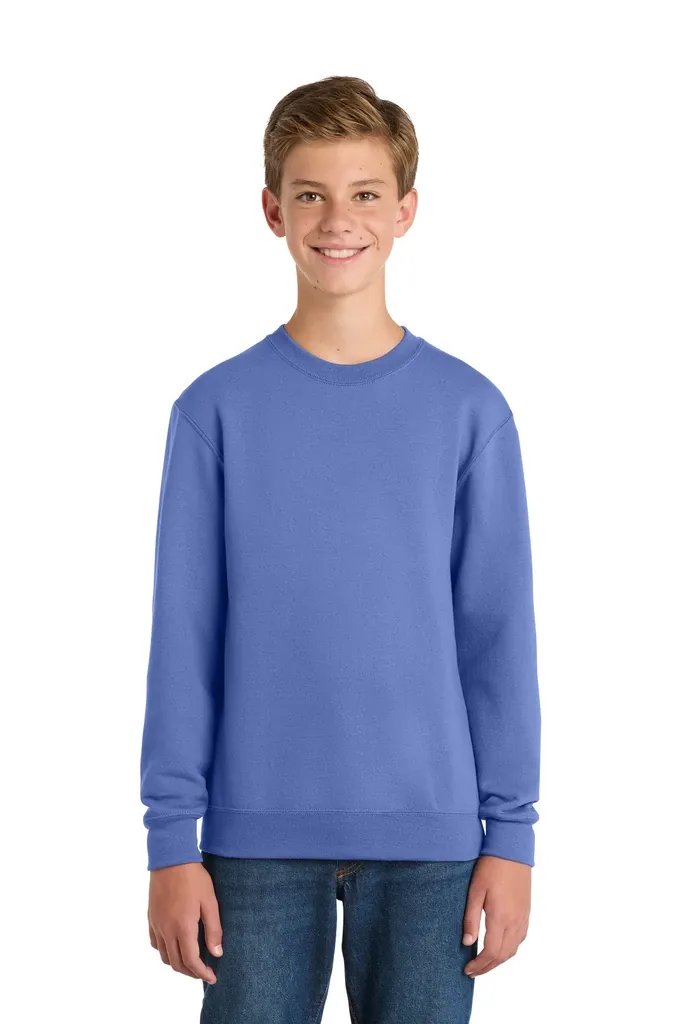 Port & Co Youth Core Fleece Crewneck Sweatshirt.  PC90Y - additional view 1