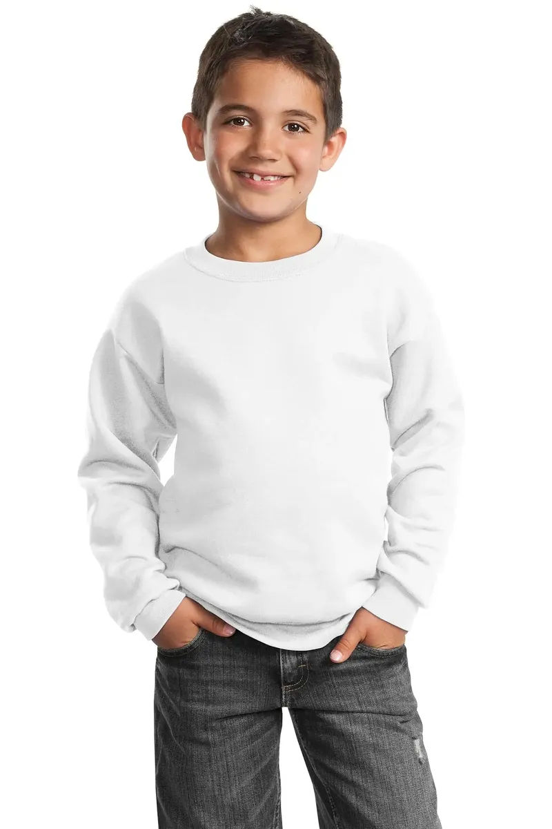 Port & Co Youth Core Fleece Crewneck Sweatshirt. PC90Y