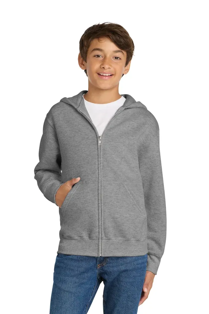 Port & Co Youth Core Fleece Full-Zip Hooded Sweatshirt.  PC90YZH - additional view 13