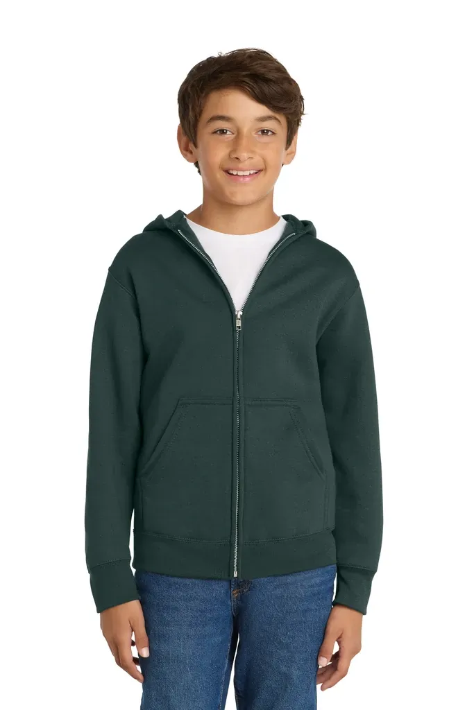 Port & Co Youth Core Fleece Full-Zip Hooded Sweatshirt.  PC90YZH - additional view 10