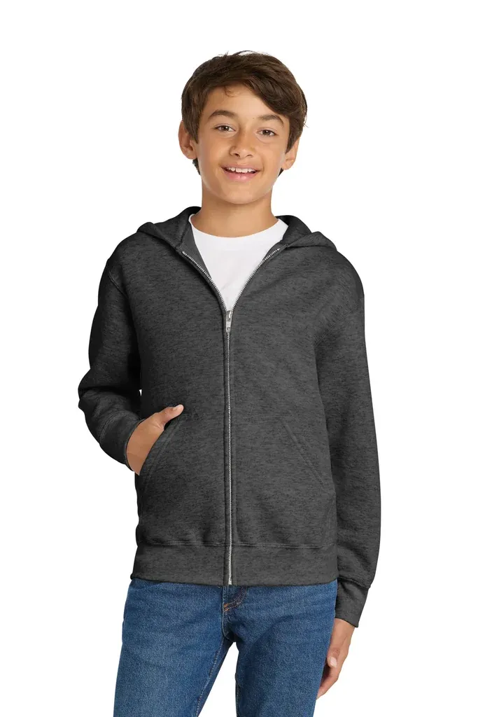 Port & Co Youth Core Fleece Full-Zip Hooded Sweatshirt.  PC90YZH - additional view 18