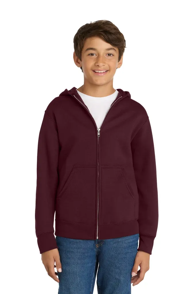 Port & Co Youth Core Fleece Full-Zip Hooded Sweatshirt.  PC90YZH - additional view 16