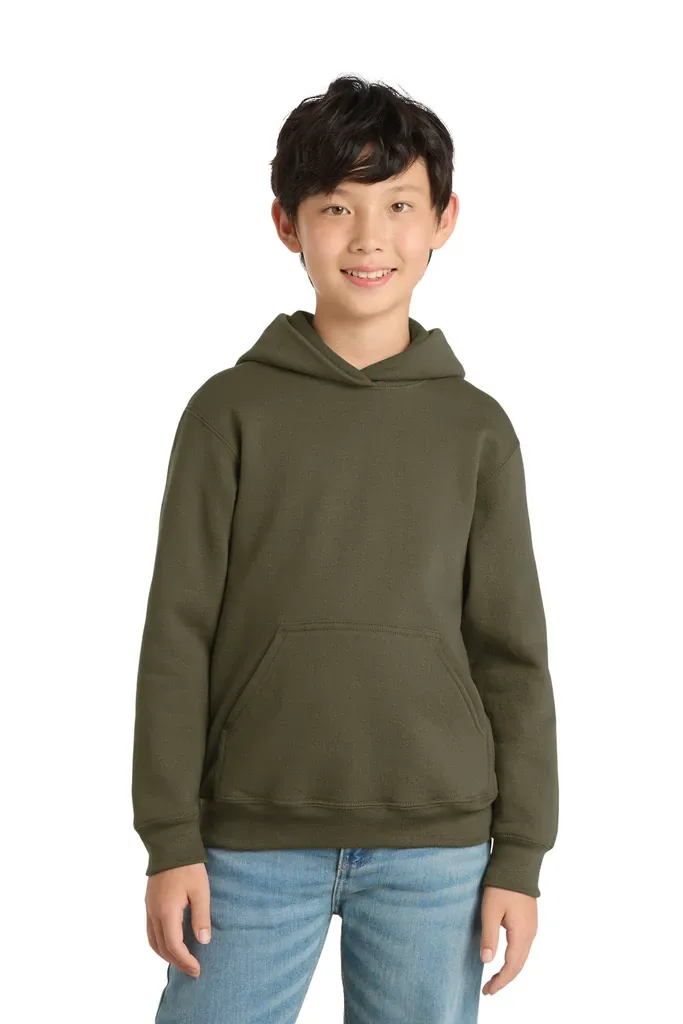 Port & Co Youth Core Fleece Pullover Hooded Sweatshirt.  PC90YH