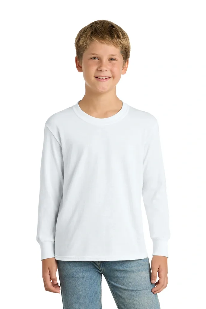 Port & Co Youth Long Sleeve Core Cotton Tee. PC54YLS - additional view 6