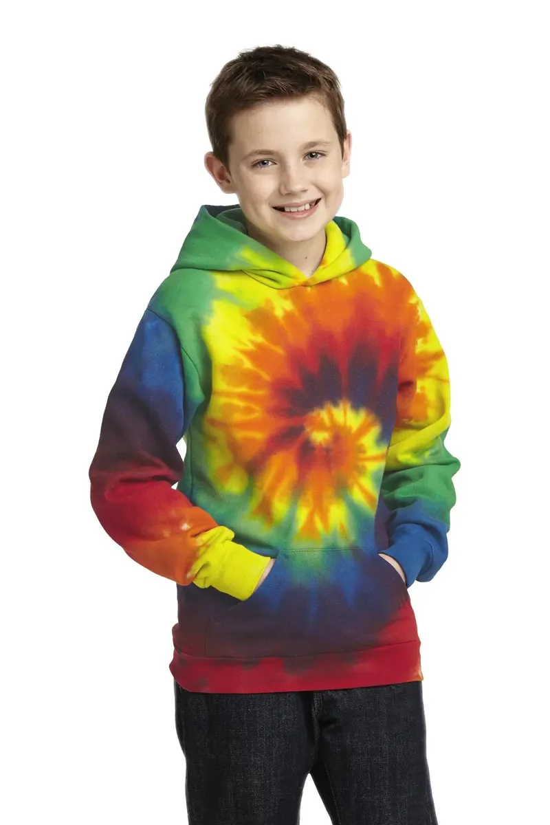 Port & Co Youth Tie-Dye Pullover Hooded Sweatshirt. PC146Y - additional view 1