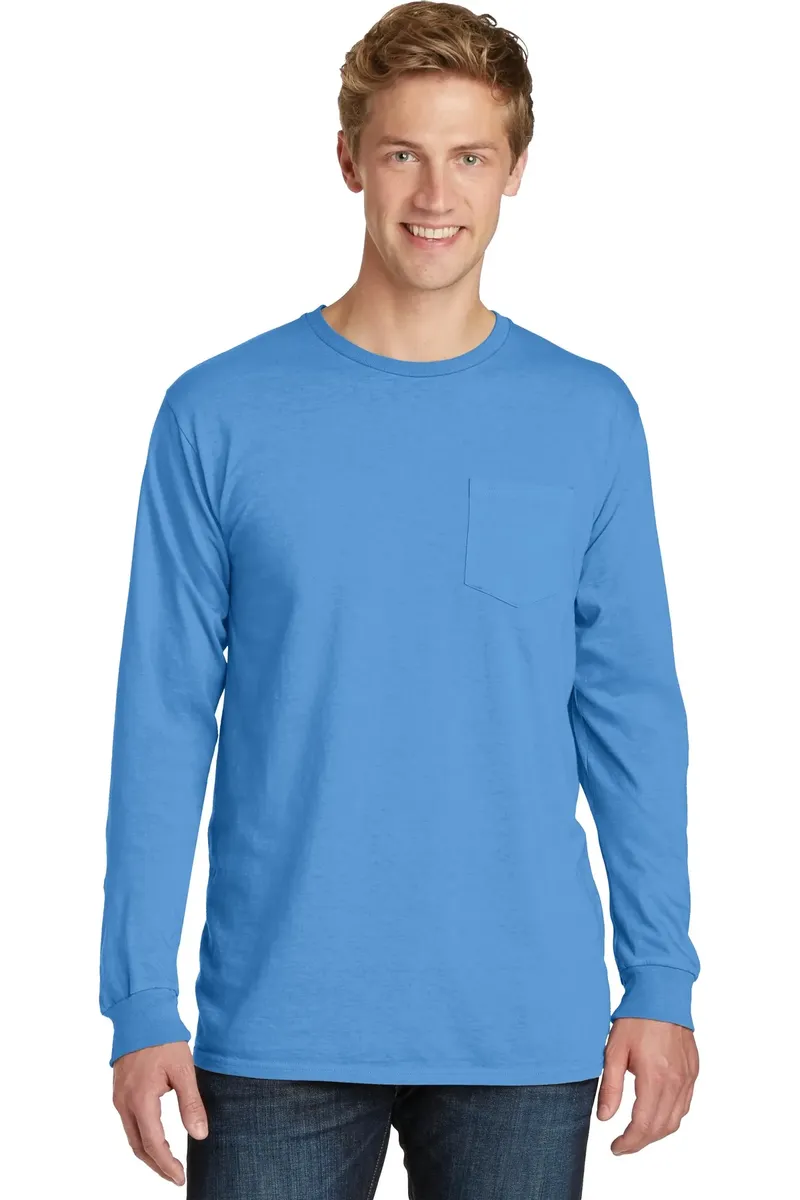 Port & Company® Beach Wash® Garment-Dyed Long Sleeve Pocket Tee PC099LSP
