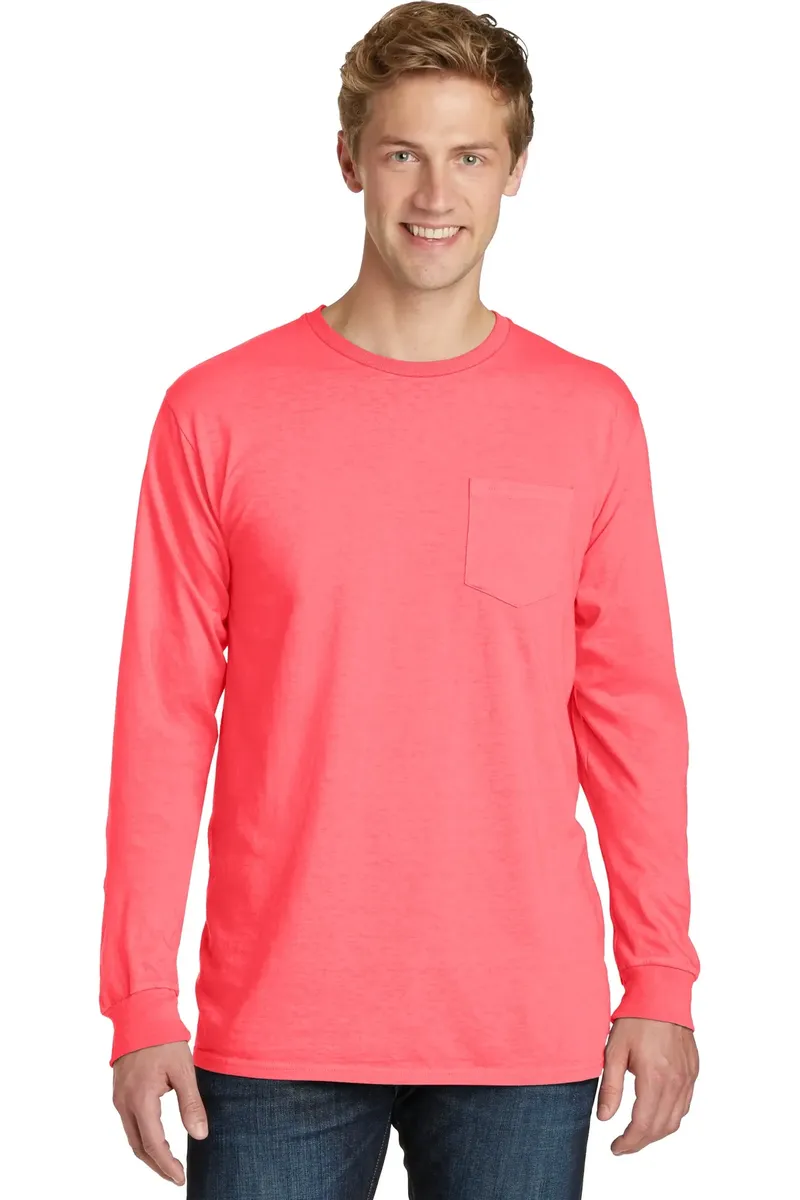 Port & Company® Beach Wash® Garment-Dyed Long Sleeve Pocket Tee  PC099LSP - additional view 6