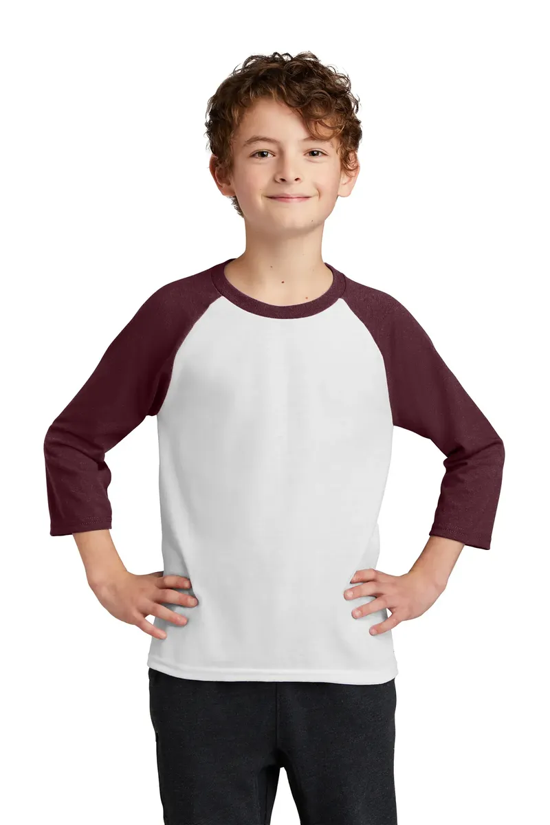 Port & Company® Youth Core Blend 3/4-Sleeve Raglan Tee. PC55YRS - additional view 6