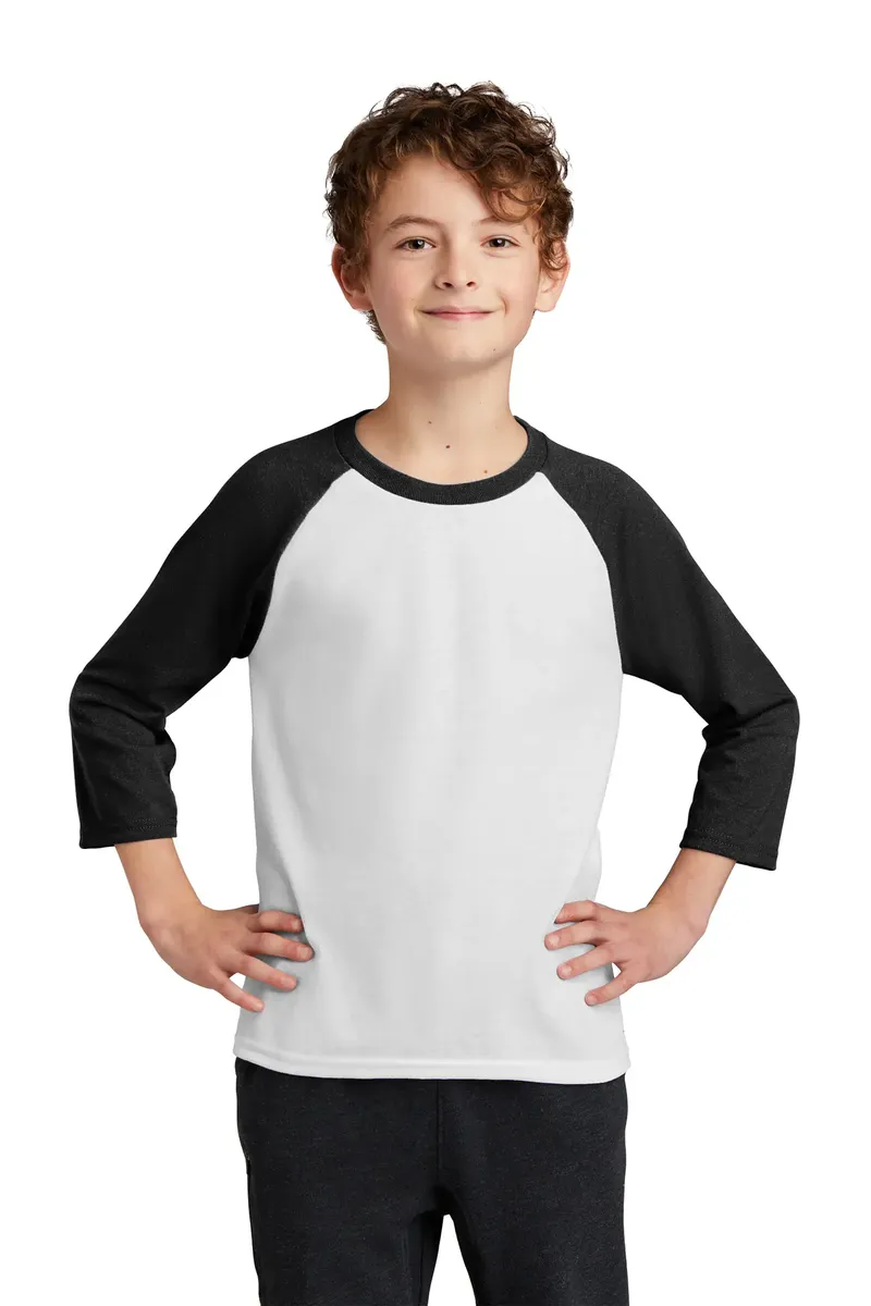 Port & Company® Youth Core Blend 3/4-Sleeve Raglan Tee. PC55YRS - additional view 5