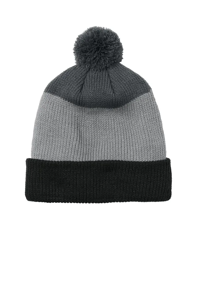 Port Authority® Cozy Striped Pom Beanie C979 - additional view 1
