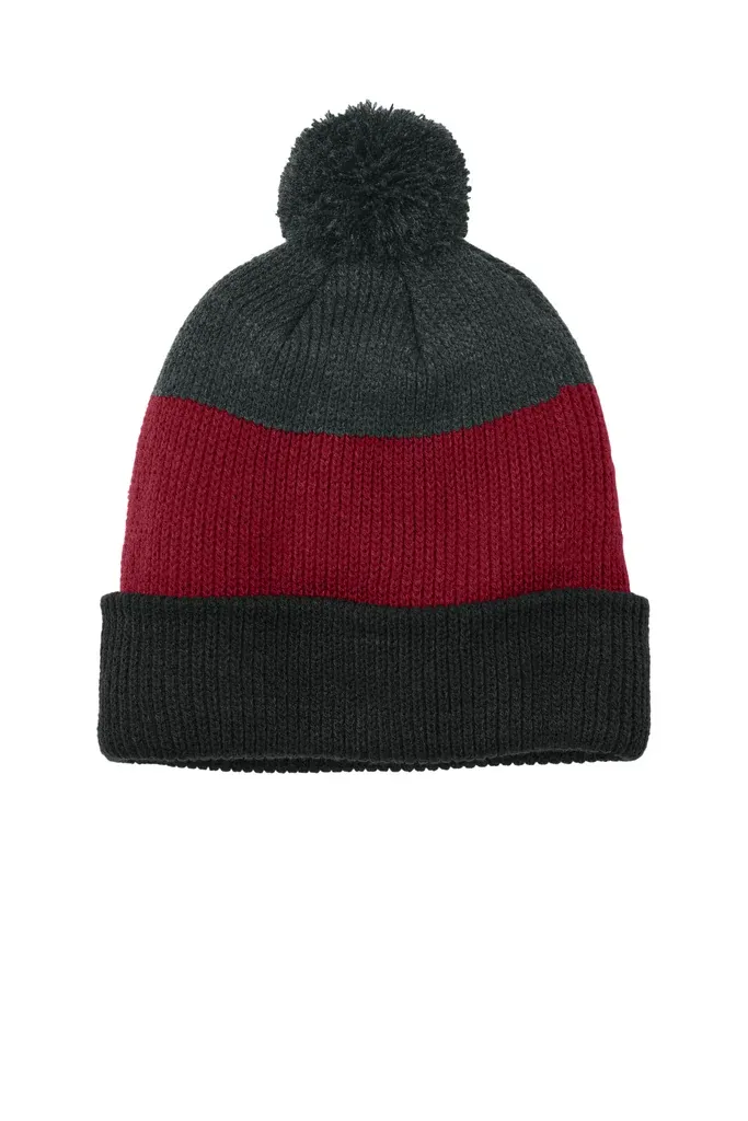 Port Authority® Cozy Striped Pom Beanie C979 - additional view 4