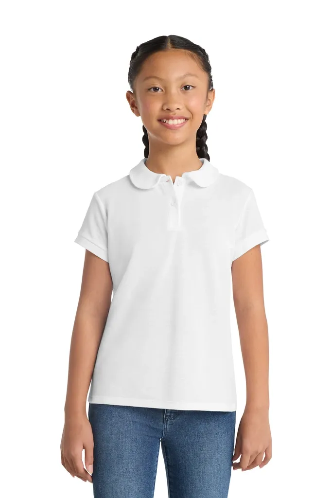 Port Authority® Girls Silk Touch Peter Pan Collar Polo. YG503 - additional view 3