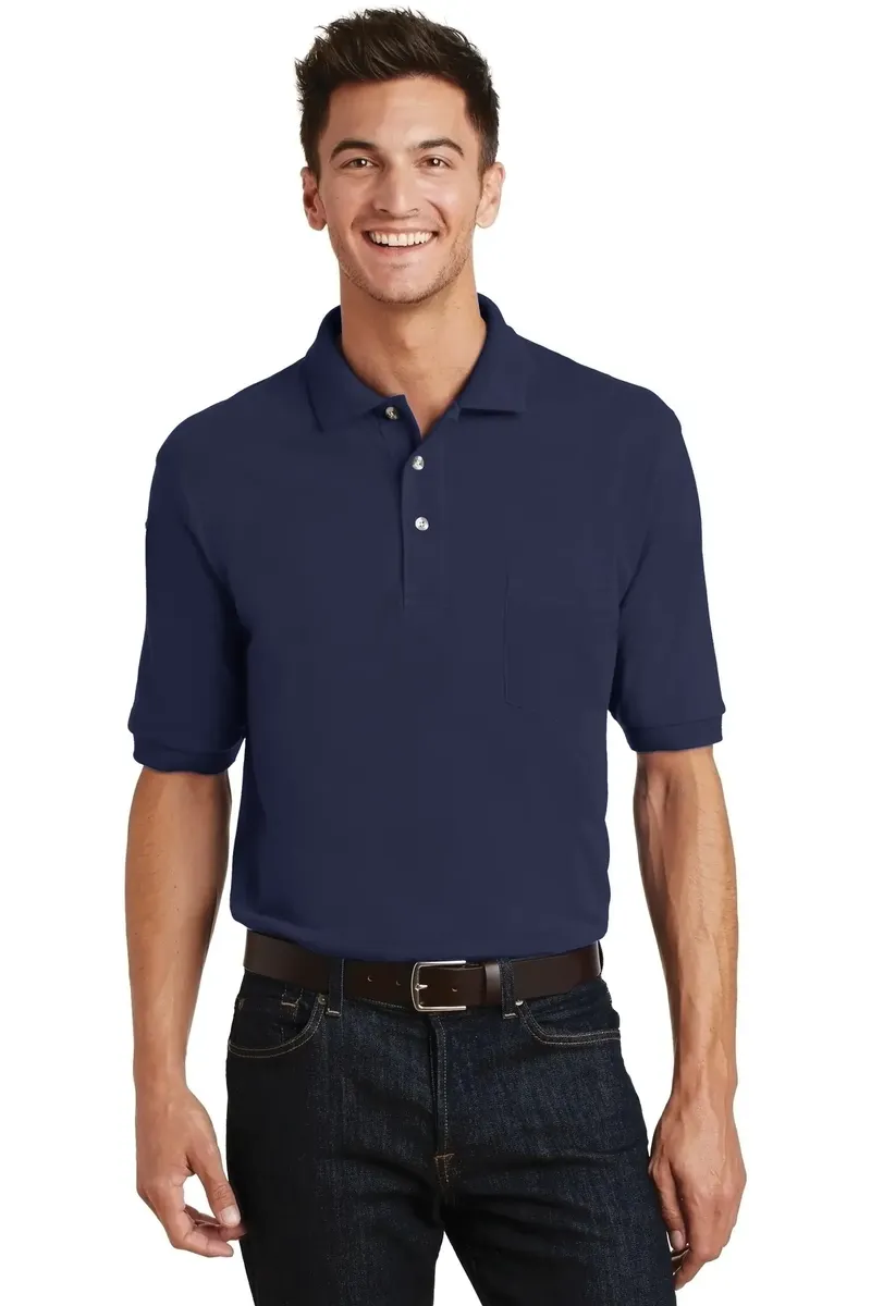 Port Authority® Heavyweight Cotton Pique Polo with Pocket.  K420P - additional view 3