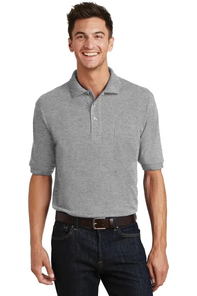 Port Authority® Heavyweight Cotton Pique Polo with Pocket.  K420P - additional view 1