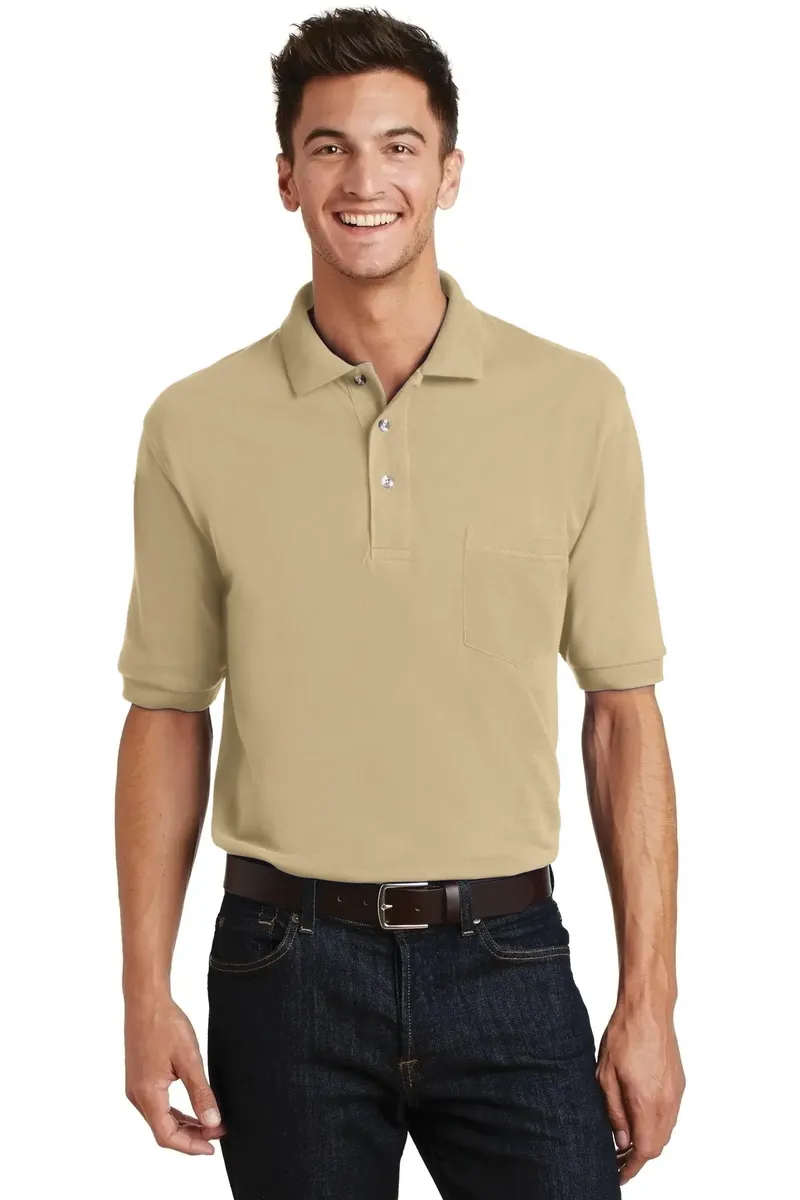 Port Authority® Heavyweight Cotton Pique Polo with Pocket.  K420P - additional view 6
