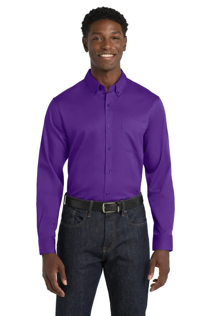 Port Authority® Long Sleeve SuperPro React Twill Shirt. W808 - additional view 4