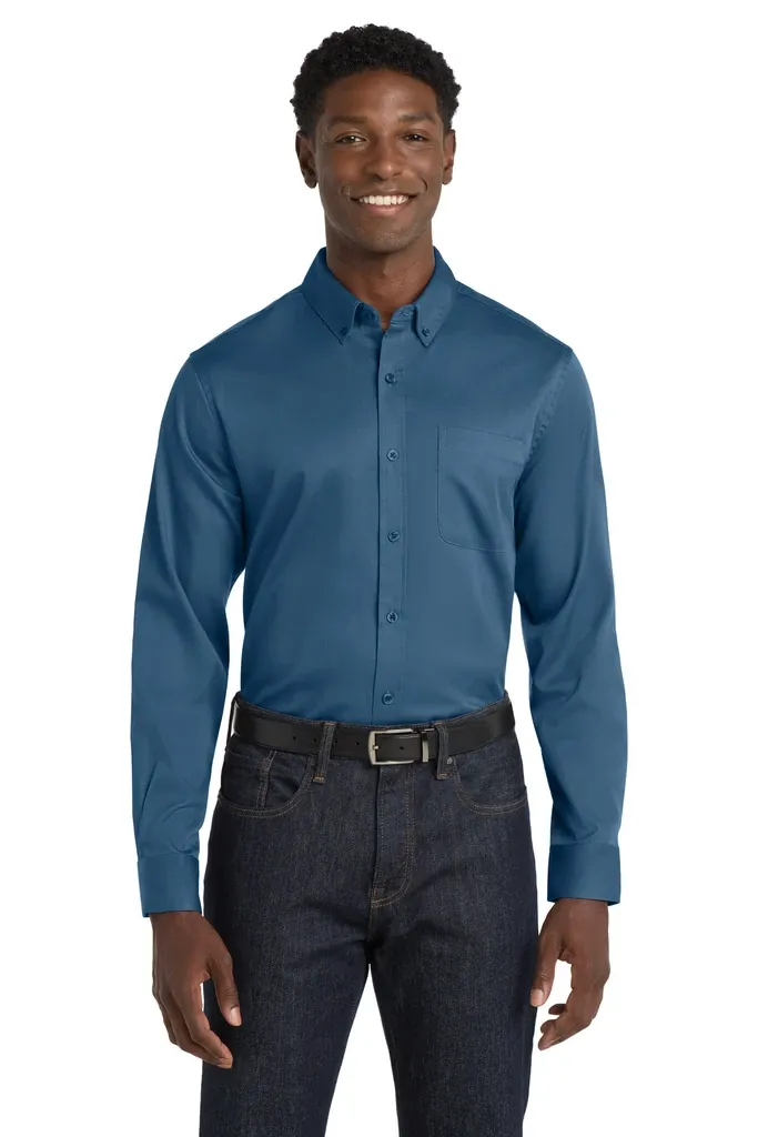 Port Authority® Long Sleeve SuperPro React Twill Shirt. W808 - additional view 1
