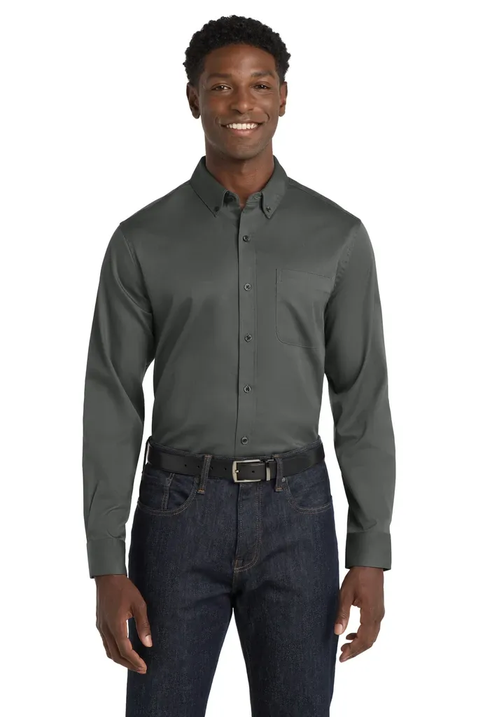 Port Authority® Long Sleeve SuperPro React Twill Shirt. W808 - additional view 3