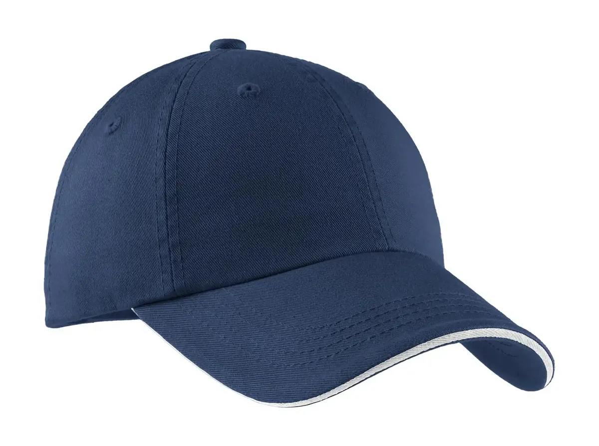 Port Authority® Sandwich Bill Cap with Striped Closure.  C830 - additional view 4