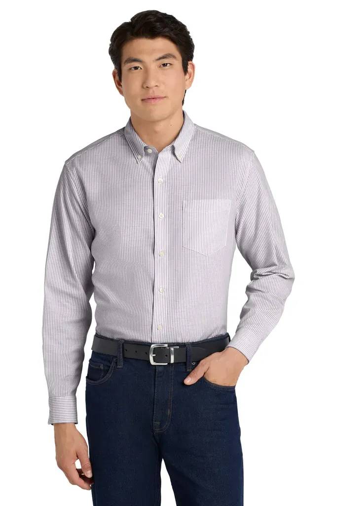 Port Authority ® SuperPro  Oxford Stripe Shirt. W657 - additional view 2