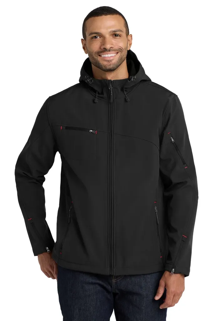Port Authority® Textured Hooded Soft Shell Jacket. J706 - additional view 2