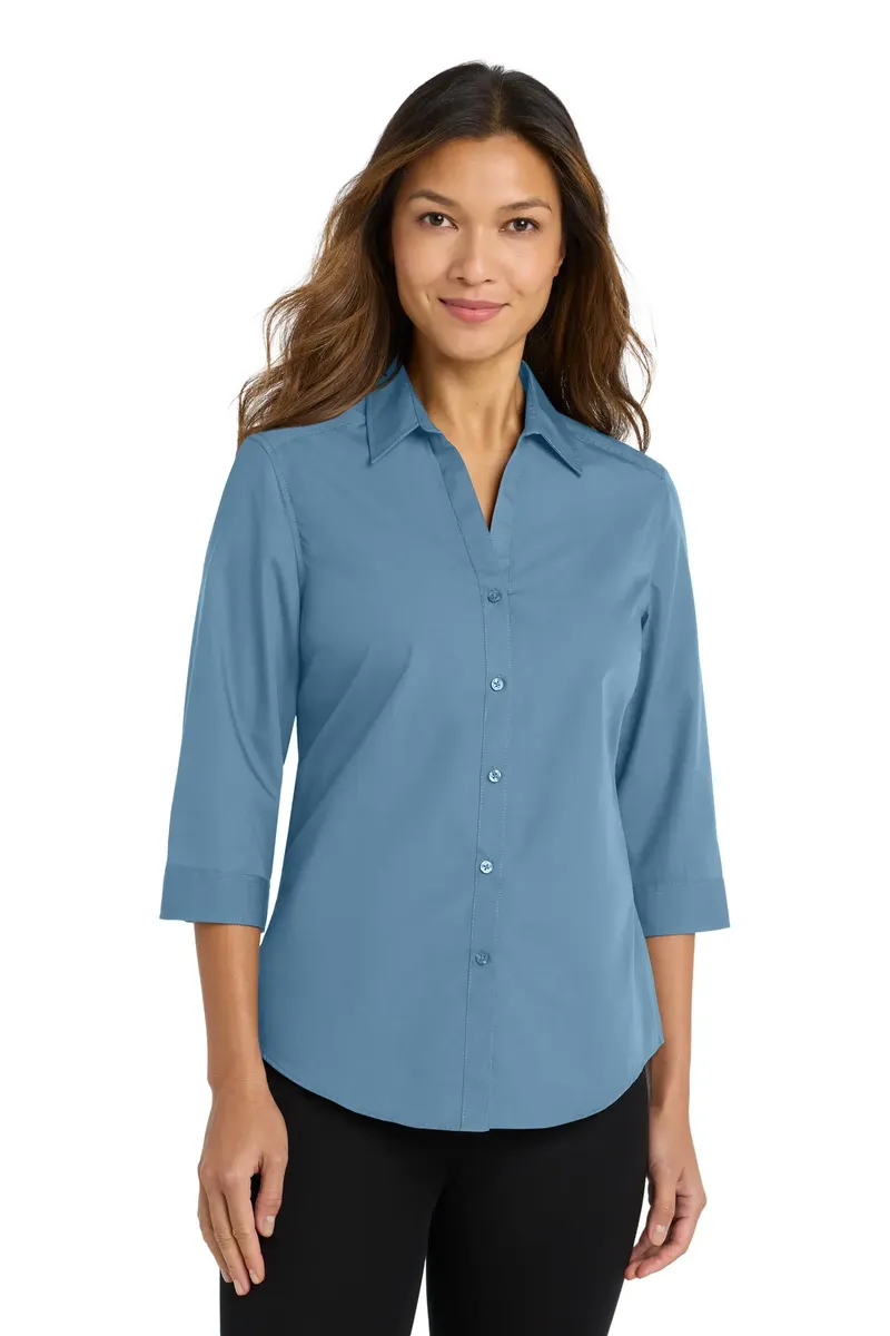 Port Authority® Women's 3/4-Sleeve Carefree Poplin Shirt. LW102 - additional view 2