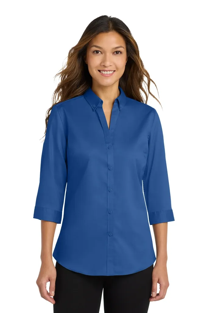 Port Authority® Women's 3/4-Sleeve SuperPro Twill Shirt. L665