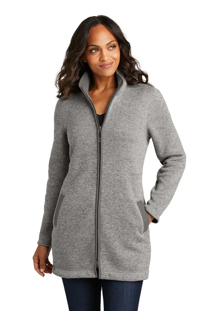 Port Authority® Women's Arc Sweater Fleece Long Jacket L425 - additional view 2