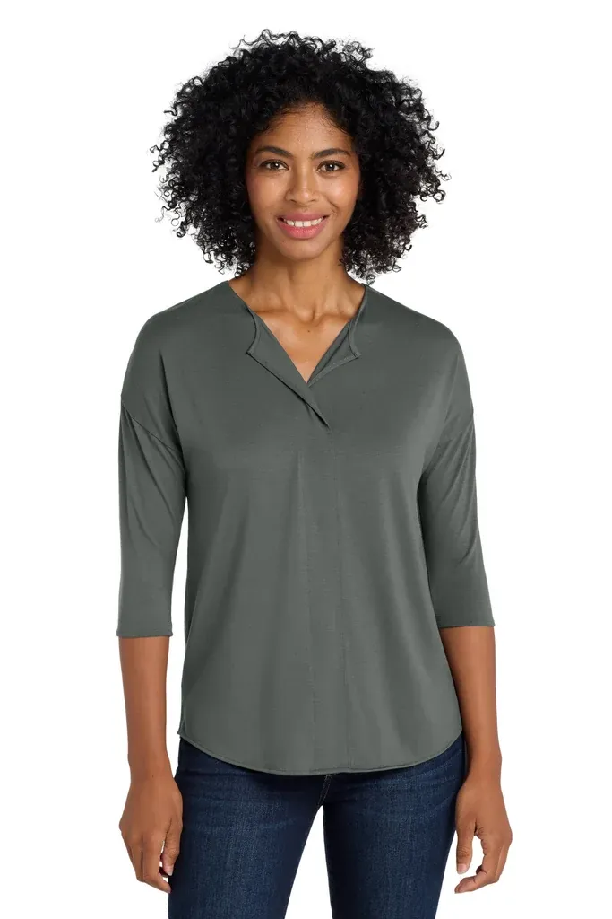 Port Authority® Women's Concept 3/4-Sleeve Soft Split Neck Top. LK5433 - additional view 2