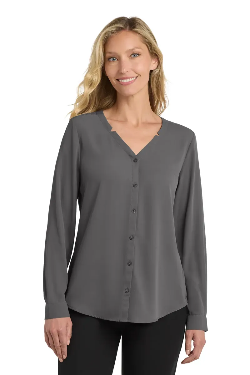Port Authority® Women's Long Sleeve Button-Front Blouse. LW700 - additional view 3