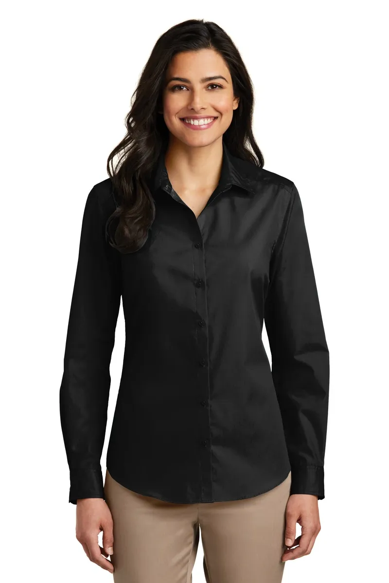 Port Authority® Women's Long Sleeve Carefree Poplin Shirt. LW100 - additional view 6